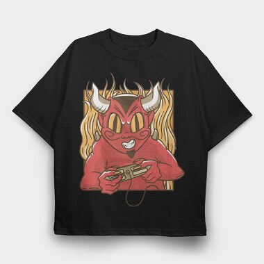 Devil Gamer, Tricou Oversize Barbati (Unisex)