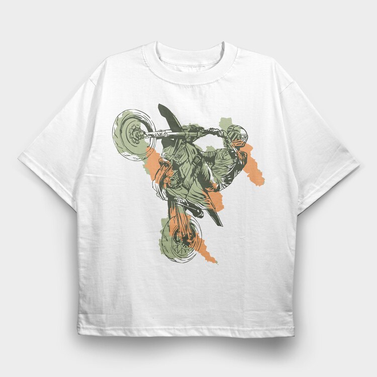 Motorbike Run, Tricou Oversize Barbati (Unisex)