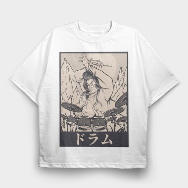 Samurai Drummer, Tricou Oversize Barbati (Unisex)