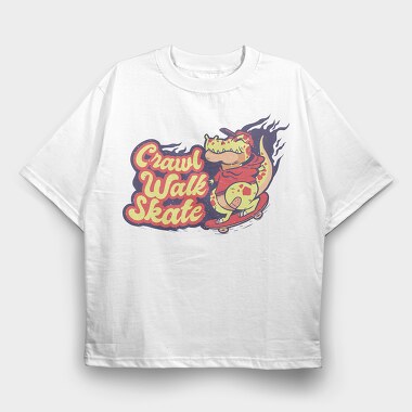Skating Dino, Tricou Oversize Barbati (Unisex)