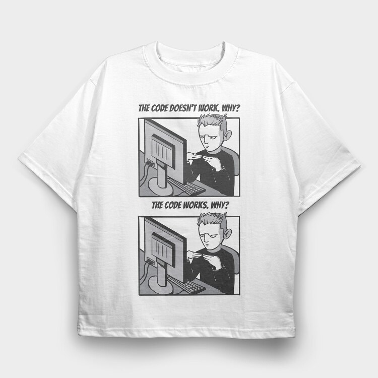 Code Meme, Tricou Oversize Barbati (Unisex)