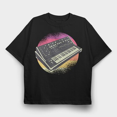 Synthesizer Retro, Tricou Oversize Barbati (Unisex)