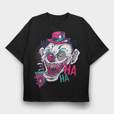 Creppy Clown, Tricou Oversize Barbati (Unisex)