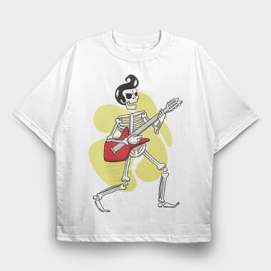 Guitar Skeleton, Tricou Oversize Barbati (Unisex)