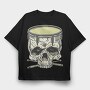 Skull drum, Tricou Oversize Barbati (Unisex)