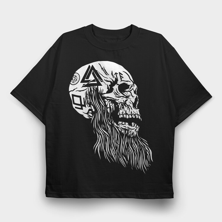 Viking Skull, Tricou Oversize Barbati (Unisex)