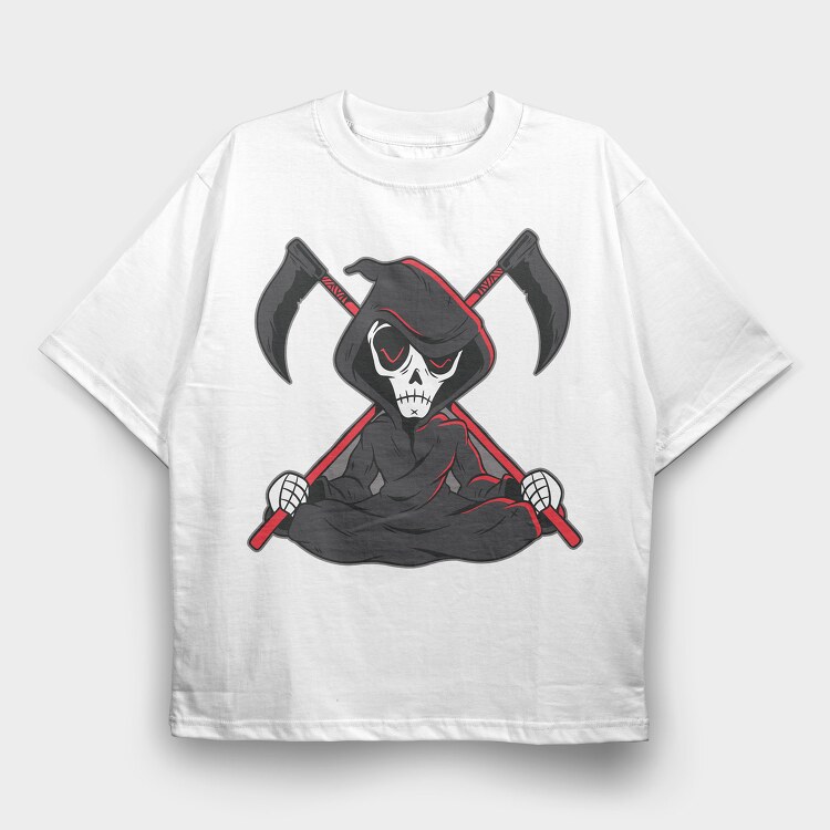 Grim Reaper, Tricou Oversize Barbati (Unisex)