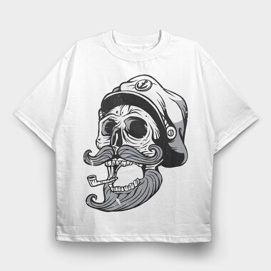 Marine Skull, Tricou Oversize Barbati (Unisex)