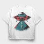 Alien Ufo, Tricou Oversize Barbati (Unisex)