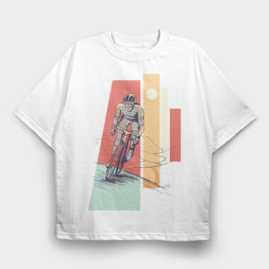 Cyclist, Tricou Oversize Barbati (Unisex)