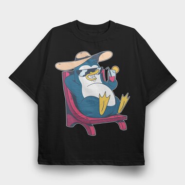 Cool Pinguin, Tricou Oversize Barbati (Unisex)