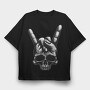 Heavy Metal Skull, Tricou Oversize Barbati (Unisex)