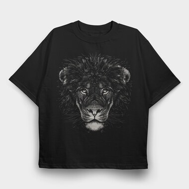 Monochrome Lion, Tricou Oversize Barbati (Unisex)