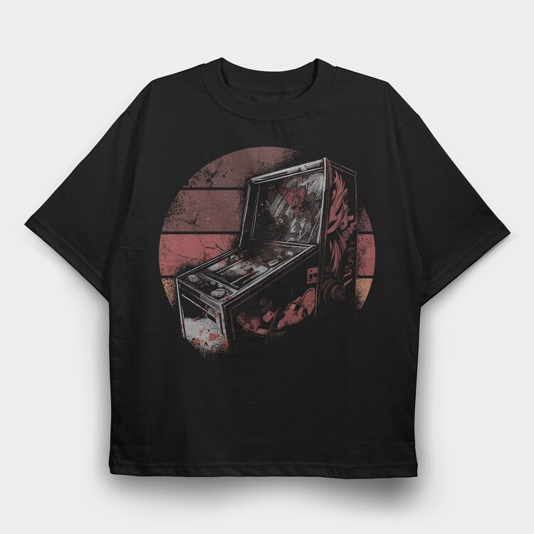 Pinball Machine 80s, Tricou Oversize Barbati (Unisex)