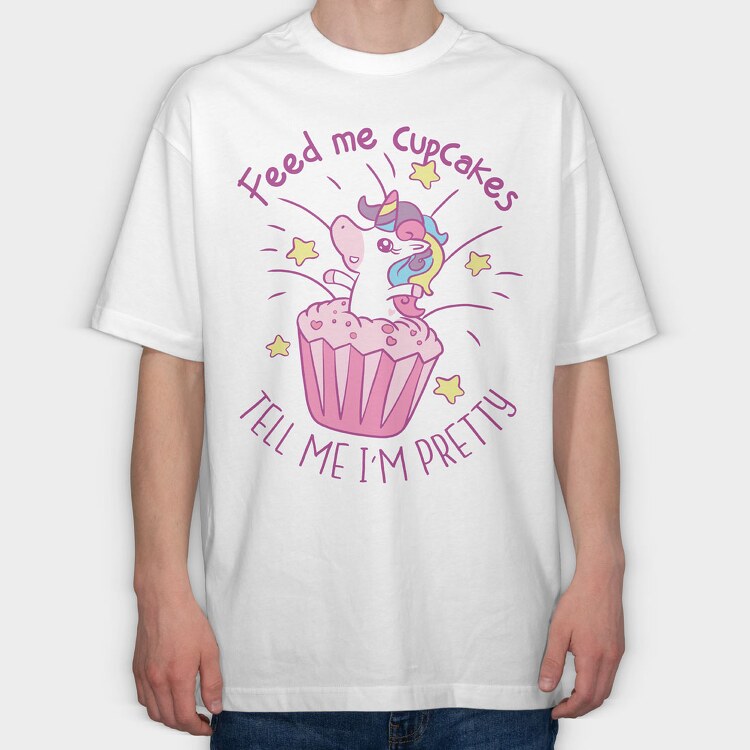 Unicorn Cupcake, Tricou Oversize Barbati (Unisex)