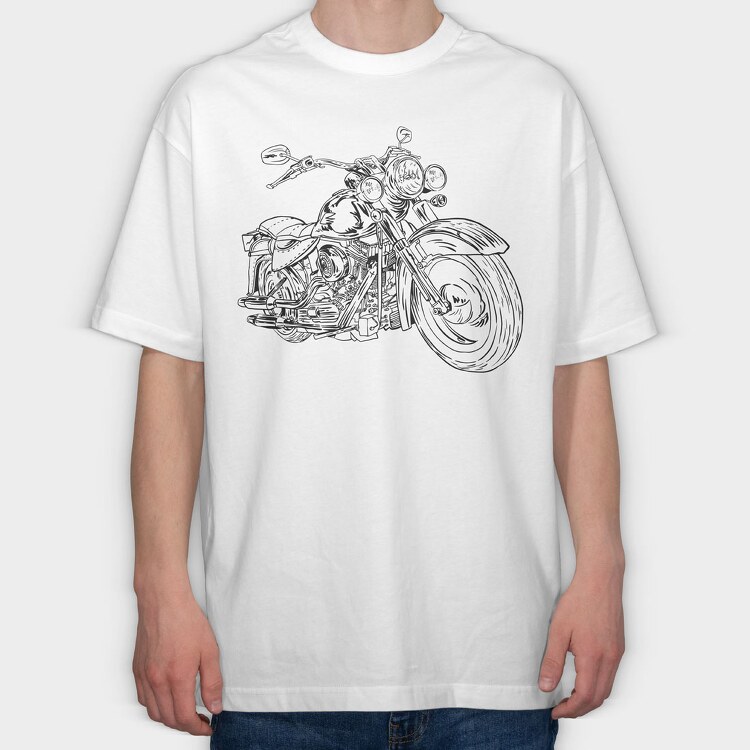 Harley Motorcycle, Tricou Oversize Barbati (Unisex)