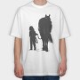 Girl And Horse, Tricou Oversize Barbati (Unisex)
