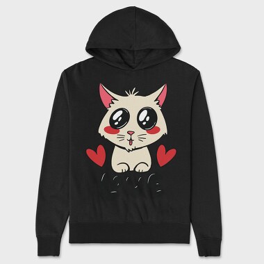 Love Cute Cat, Hanorac Oversize Barbati (Unisex)