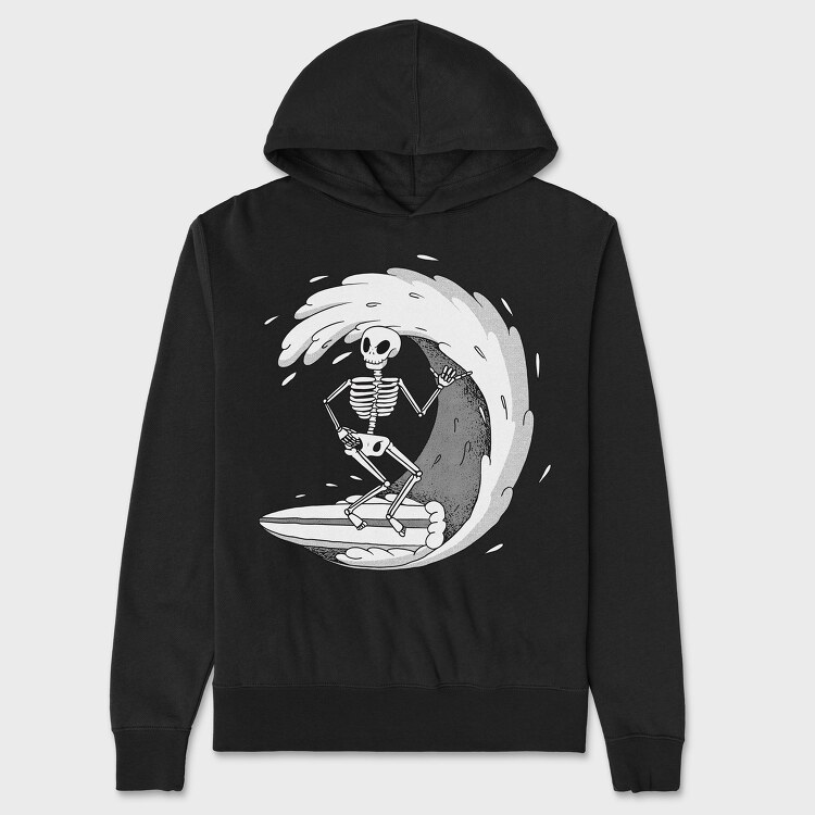 Surf Skeleton, Hanorac Oversize Barbati (Unisex)