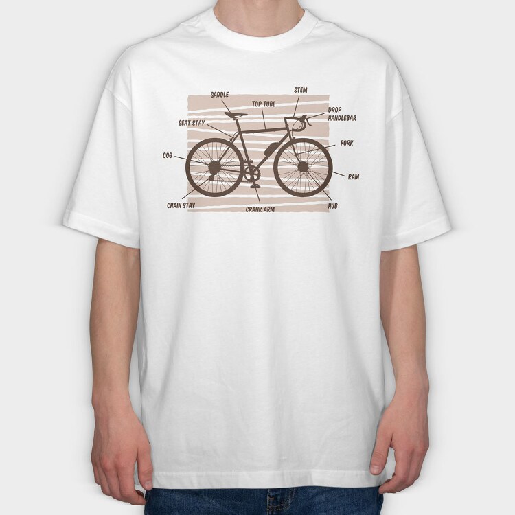 Bike Anatomy, Tricou Oversize Barbati (Unisex)