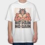 Muscular Tiger, Tricou Oversize Barbati (Unisex)
