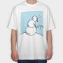 Snowman Peeing, Tricou Oversize Barbati (Unisex)