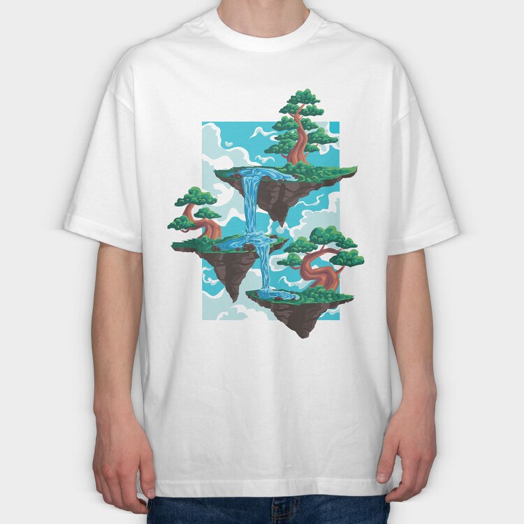 Bonsai Floating Island, Tricou Oversize Barbati (Unisex)