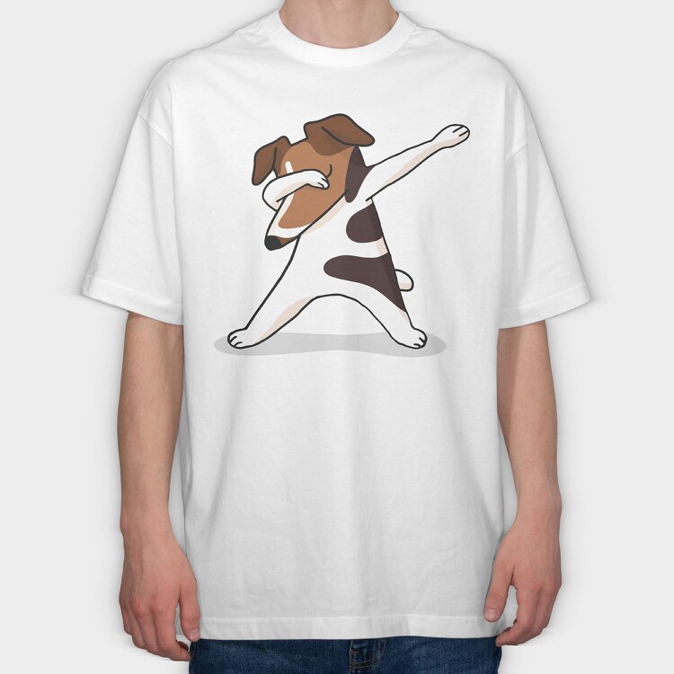 Dab Terrier, Tricou Oversize Barbati (Unisex)