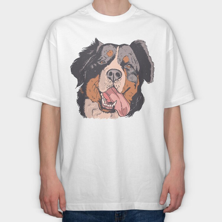 Bernese Mountain Dog, Tricou Oversize Barbati (Unisex)