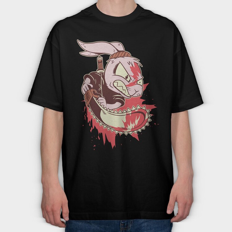 Killer Rabbit, Tricou Oversize Barbati (Unisex)