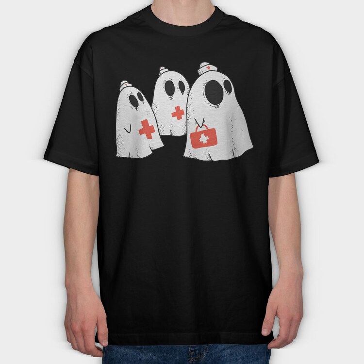 Ghost Nurse, Tricou Oversize Barbati (Unisex)