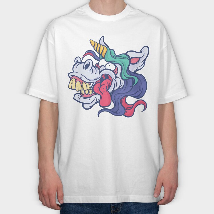 Crazy Unicorn, Tricou Oversize Barbati (Unisex)