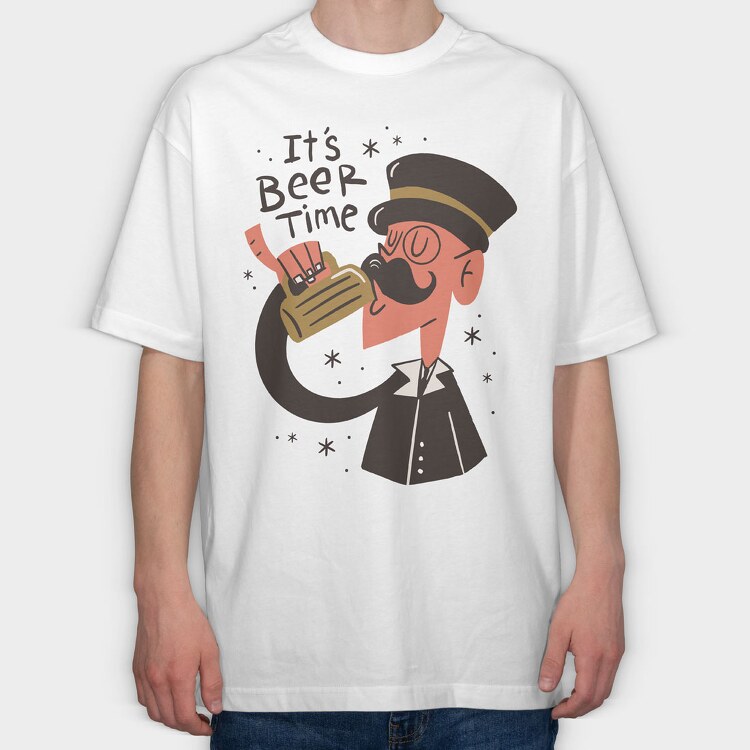 Gentleman Beer, Tricou Oversize Barbati (Unisex)