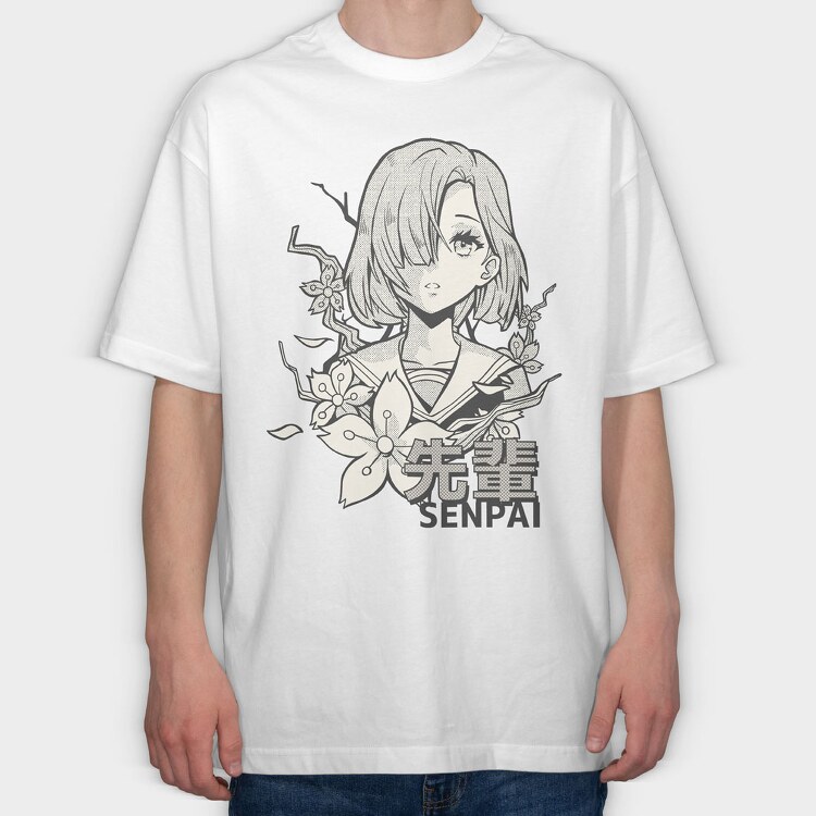 Senpai, Tricou Oversize Barbati (Unisex)