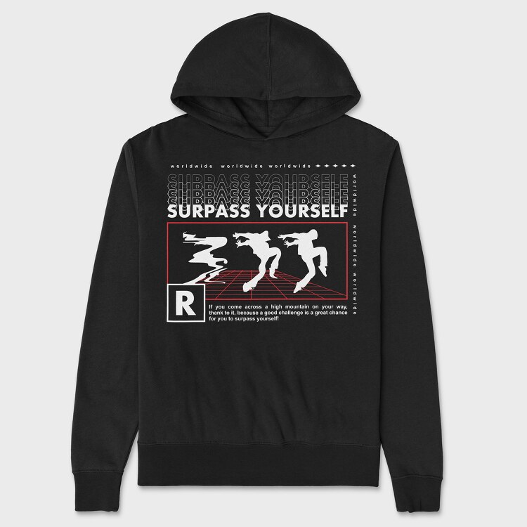 Surpass Yourself 2, Hanorac Oversize Barbati (Unisex)