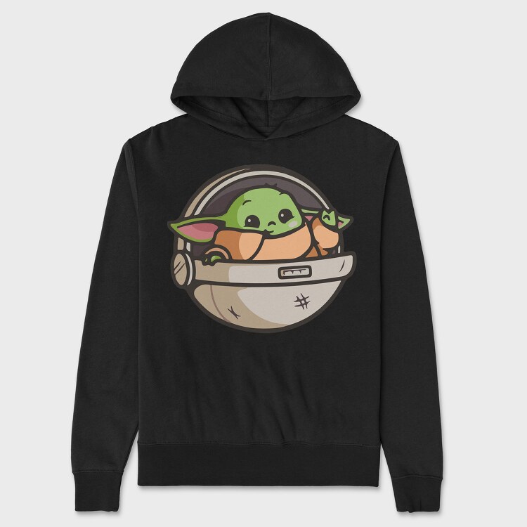 Baby Yoda 7, Hanorac Oversize Barbati (Unisex)