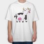 Crazy Cow, Tricou Oversize Barbati (Unisex)
