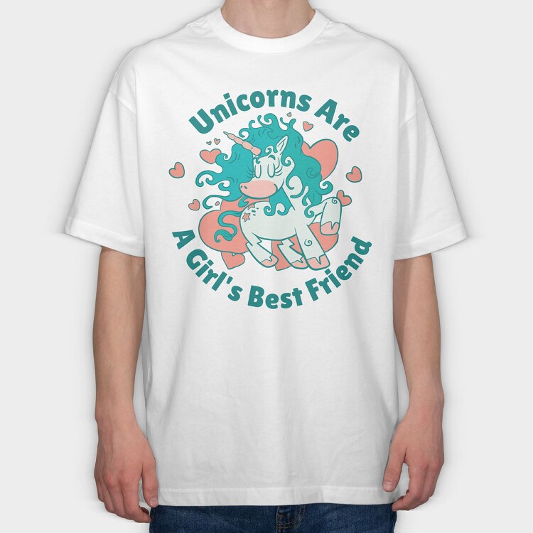 Cute Unicorn, Tricou Oversize Barbati (Unisex)