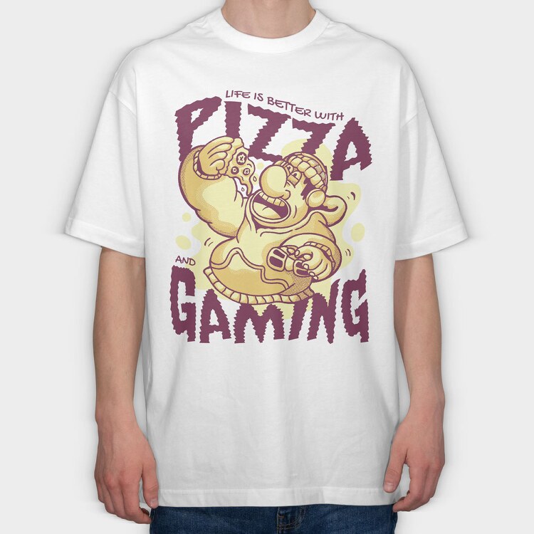 Pizza Guy Gaming, Tricou Oversize Barbati (Unisex)