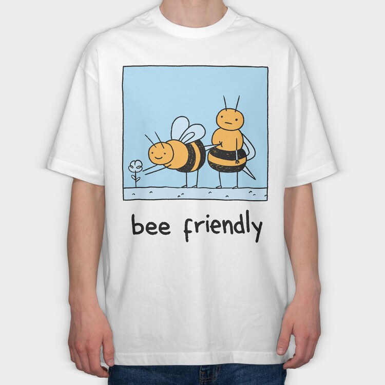 Friendly Bee, Tricou Oversize Barbati (Unisex)