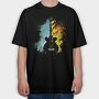 Guitar Firewater, Tricou Oversize Barbati (Unisex)