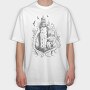 Lighthouse Wave, Tricou Oversize Barbati (Unisex)