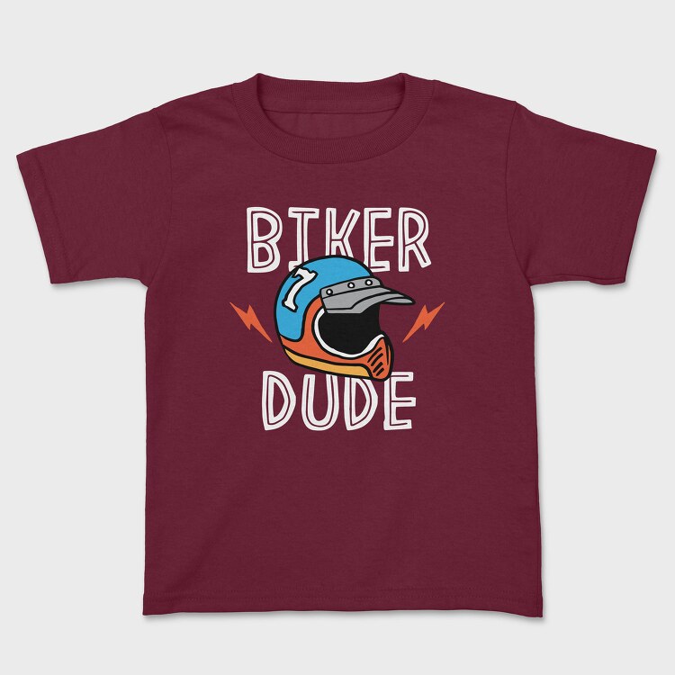Biker Dude Helmet Flash, Tricou Copii