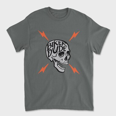 Biker Dude Skull, Tricou Barbati (Unisex)