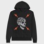 Biker Dude Skull, Hanorac Oversize Barbati (Unisex)