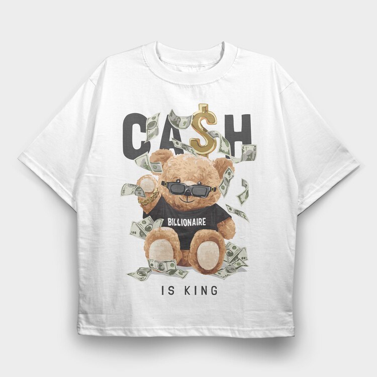 Cash Bear King, Tricou Oversize Barbati (Unisex)