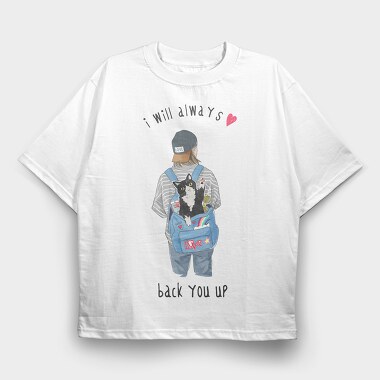 Cat Bag Love Up, Tricou Oversize Barbati (Unisex)