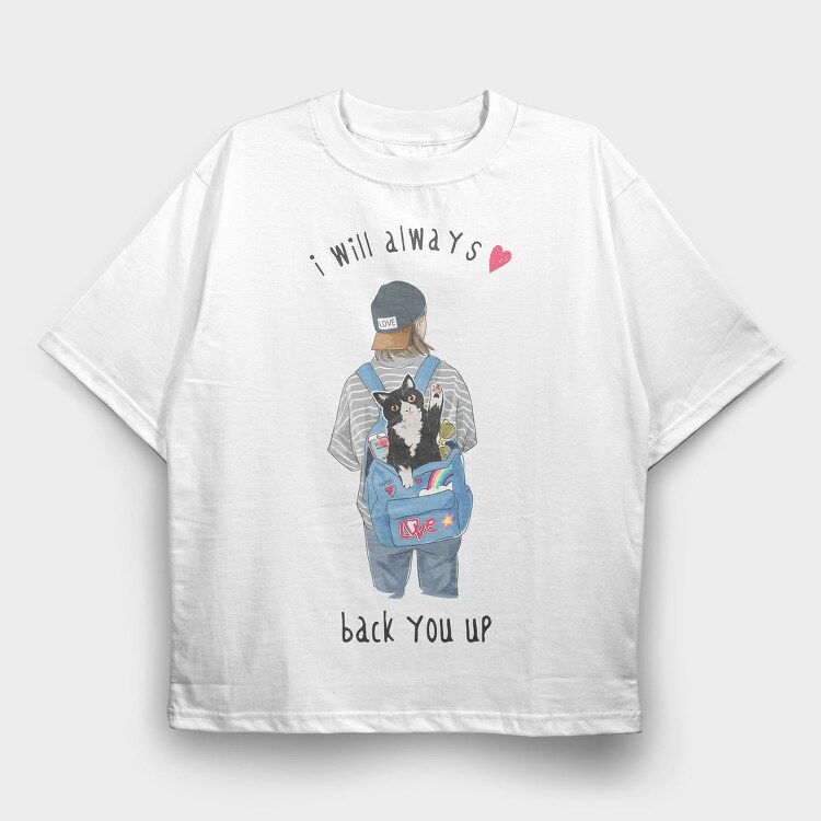 Cat Bag Love Up, Tricou Oversize Barbati (Unisex)