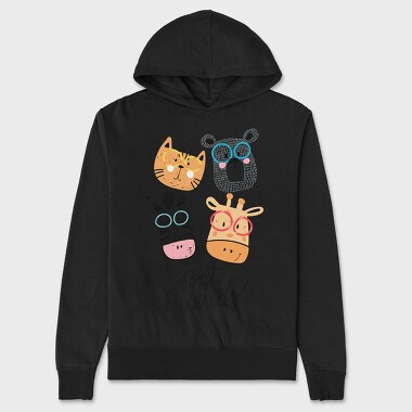 Cat Glasses Night, Hanorac Oversize Barbati (Unisex)