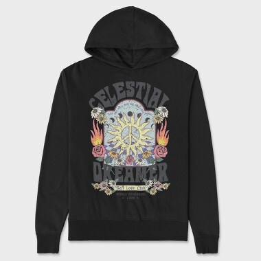 Celestial Dreamer Blooms, Hanorac Oversize Barbati (Unisex)